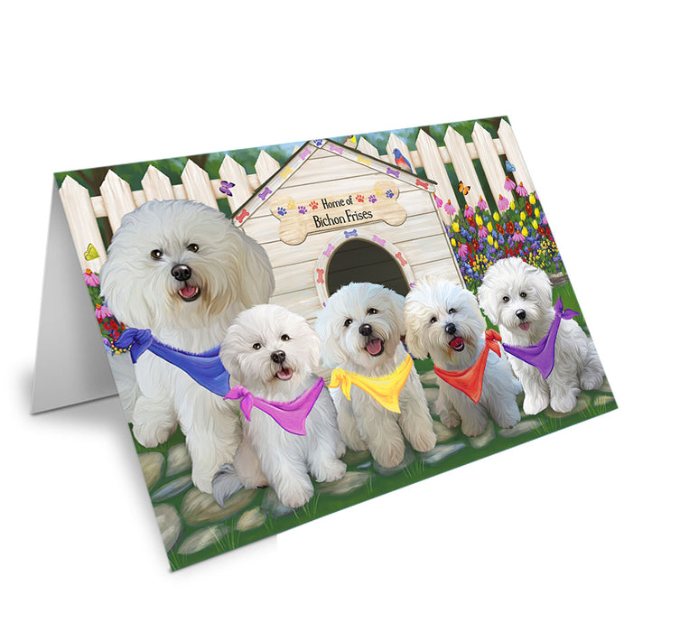 Spring Floral Bichon Frise Dog Handmade Artwork Assorted Pets Greeting Cards and Note Cards with Envelopes for All Occasions and Holiday Seasons GCD53405