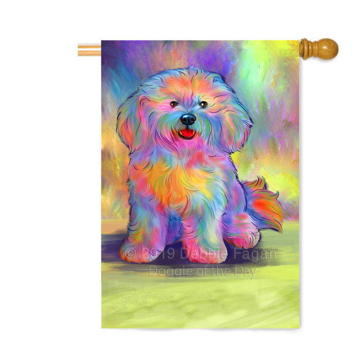 Personalized Paradise Wave Bichon Frise Dog Custom House Flag FLG-DOTD-A60066