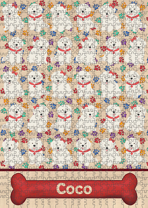 Rainbow Paw Print Bichon Frise Dogs Puzzle  PUZL97580