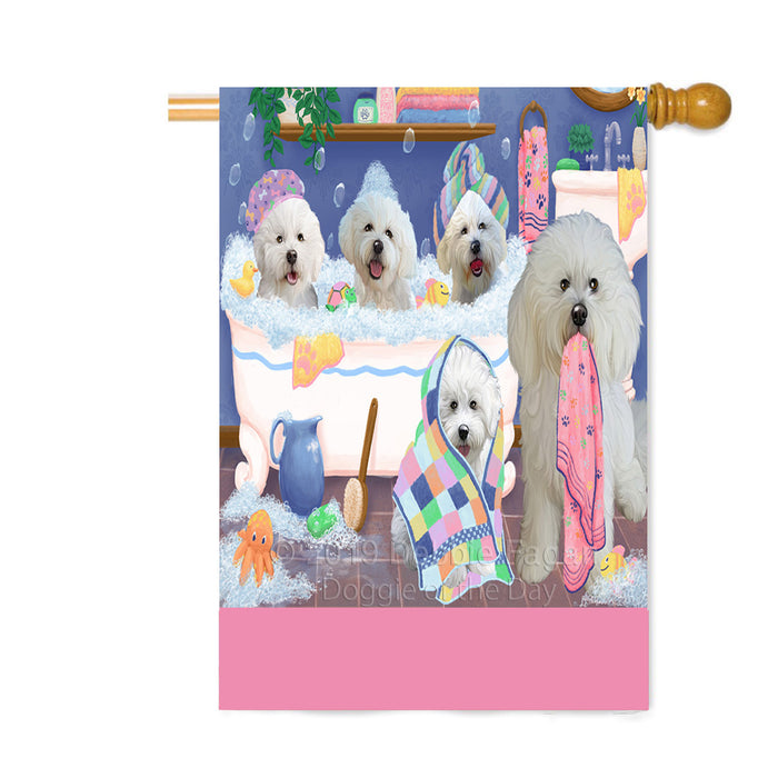 Personalized Rub A Dub Dogs In A Tub Bichon Frise Dogs Custom House Flag FLG64317