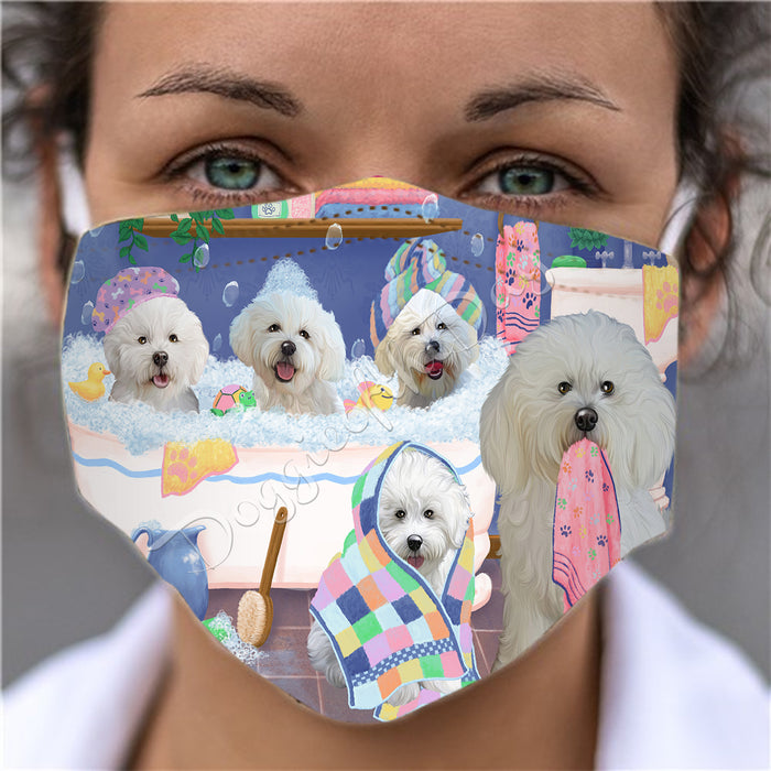 Rub A Dub Dogs In A Tub  Bichon Frise Dogs Face Mask FM49479