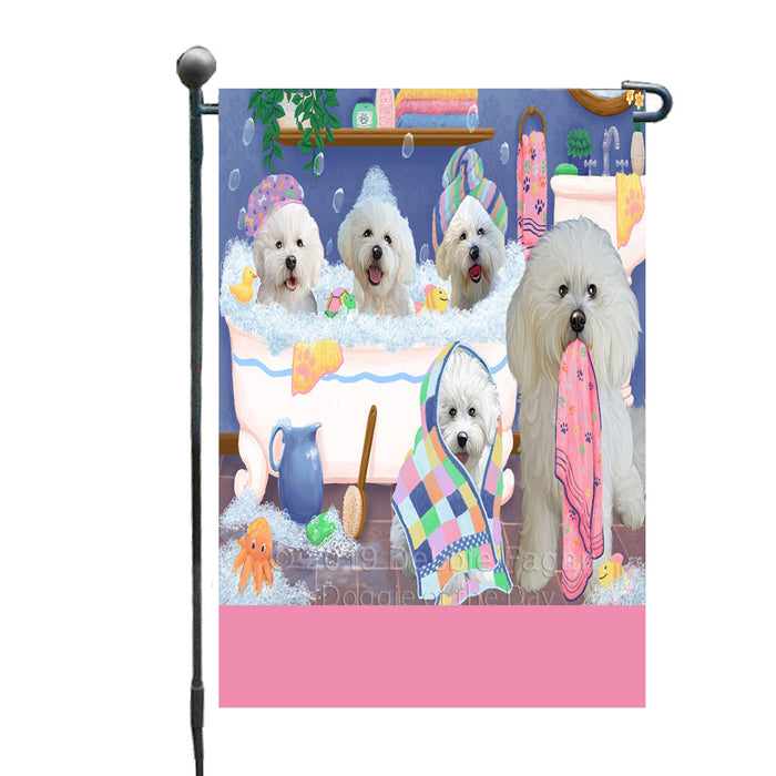 Personalized Rub A Dub Dogs In A Tub Bichon Frise Dogs Custom Garden Flag GFLG64852