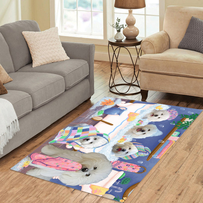 Rub A Dub Dogs In A Tub Bichon Frise Dogs Area Rug