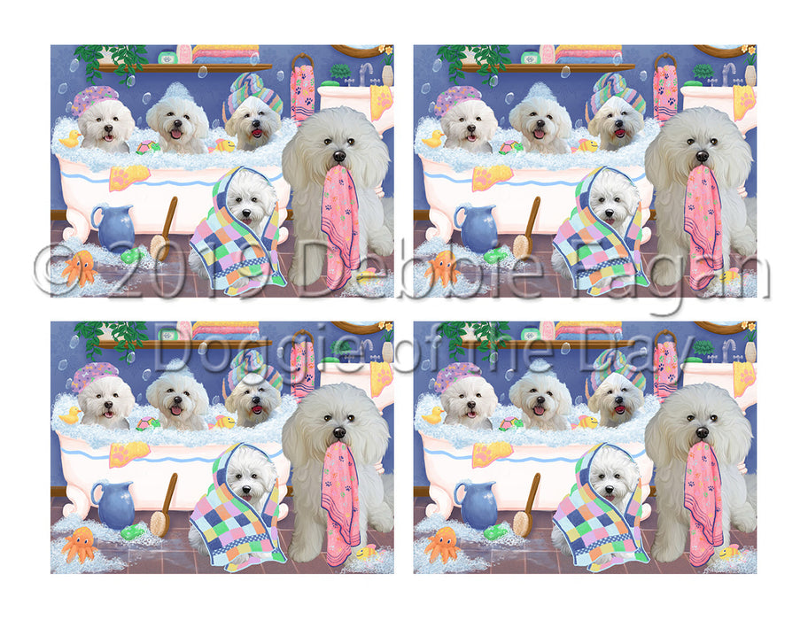 Rub A Dub Dogs In A Tub Bichon Frise Dogs Placemat