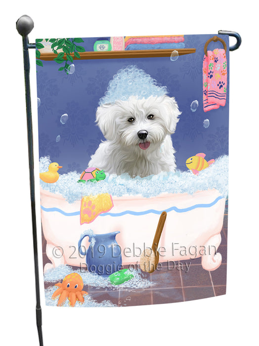 Rub A Dub Dog In A Tub Bichon Frise Dog Garden Flag GFLG66165