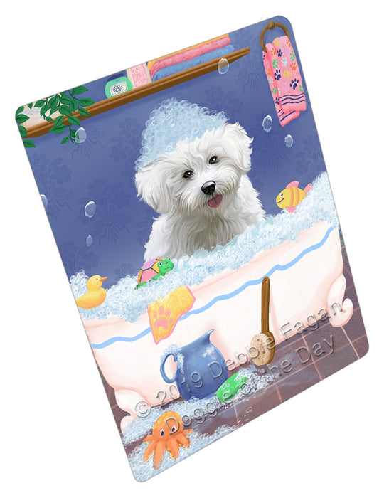 Rub A Dub Dog In A Tub Bichon Frise Dog Cutting Board - For Kitchen - Scratch & Stain Resistant - Designed To Stay In Place - Easy To Clean By Hand - Perfect for Chopping Meats, Vegetables