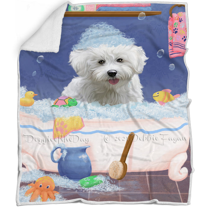 Rub A Dub Dog In A Tub Bichon Frise Dog Blanket BLNKT143009