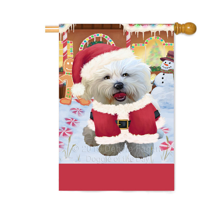 Personalized Gingerbread Candyfest Bichon Frise Dog Custom House Flag FLG63727