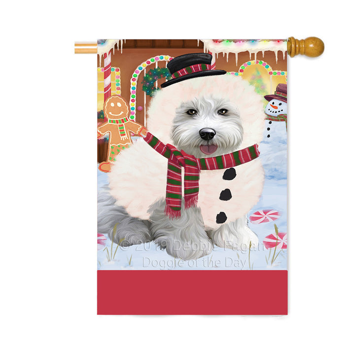 Personalized Gingerbread Candyfest Bichon Frise Dog Custom House Flag FLG63728