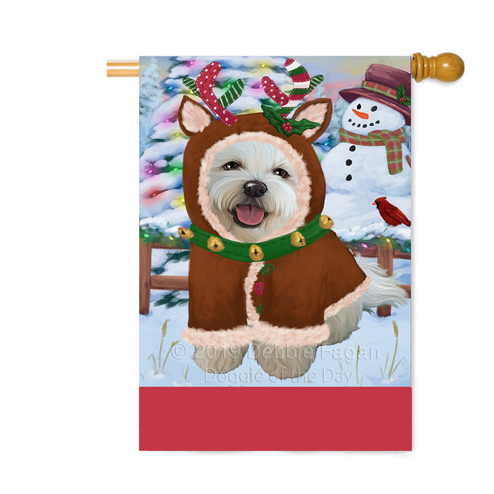 Personalized Gingerbread Candyfest Bichon Frise Dog Custom House Flag FLG63729
