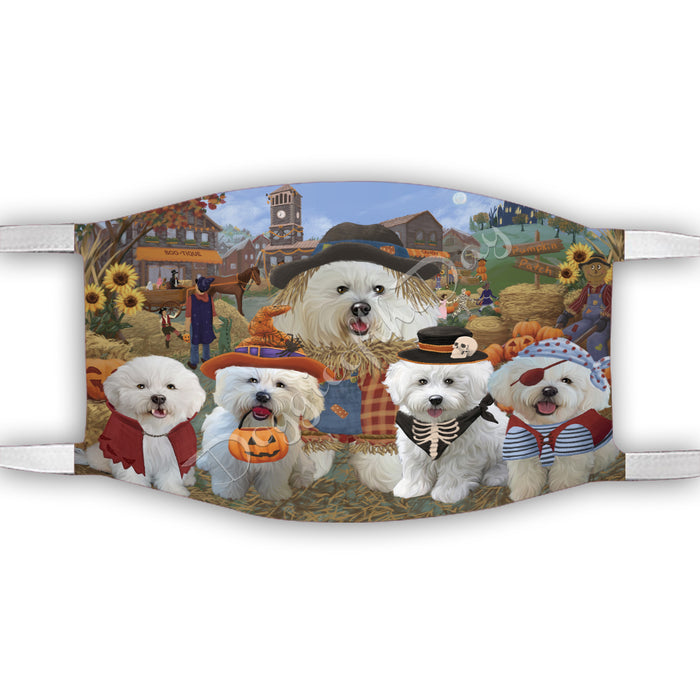 Halloween 'Round Town Bichon Frise Dogs Face Mask FM49929