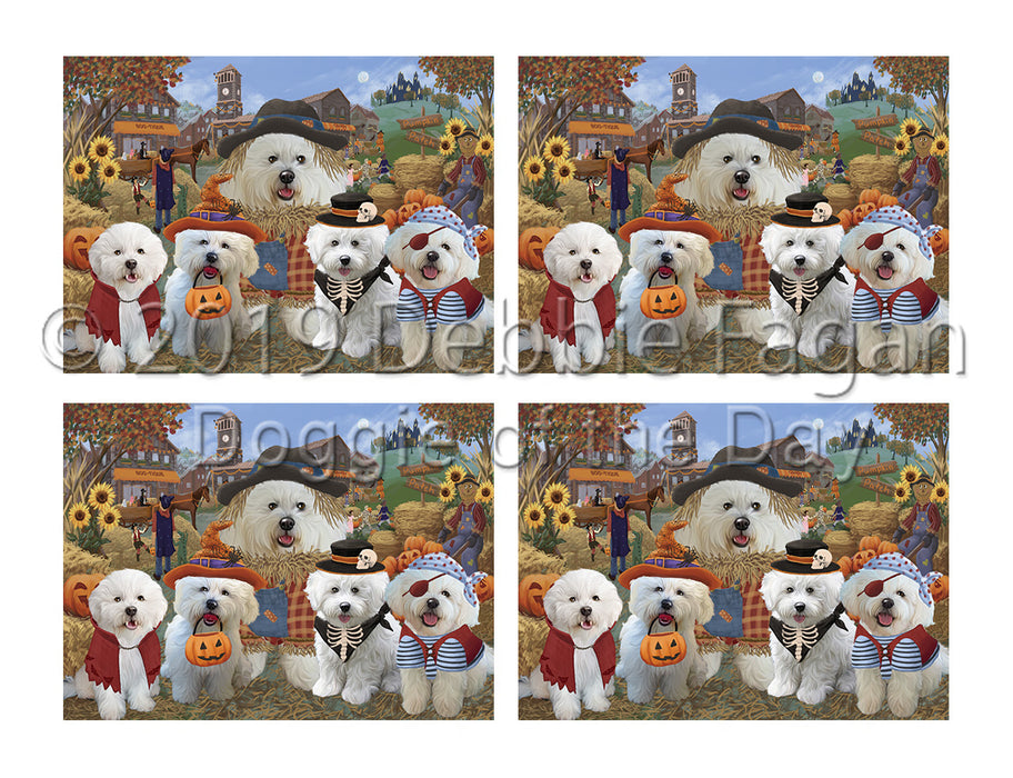 Halloween 'Round Town Bichon Frise Dogs Placemat