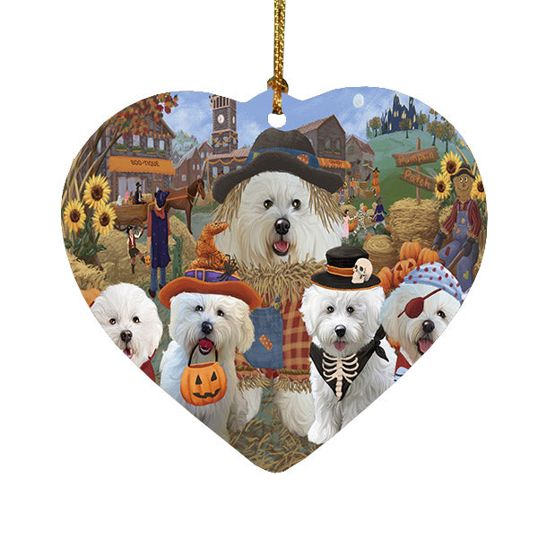 Halloween 'Round Town Bernese Mountain Dogs Heart Christmas Ornament HPOR57472