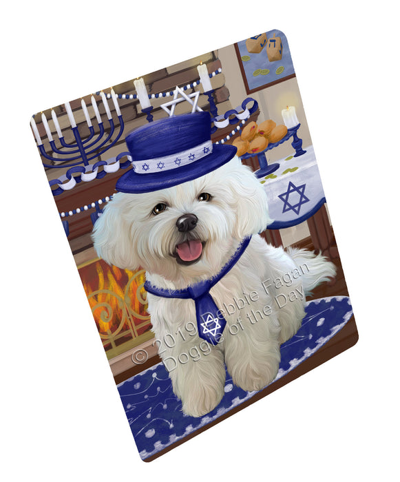 Happy Hanukkah Family and Happy Hanukkah Both Bichon Frise Dog Large Refrigerator / Dishwasher Magnet RMAG105000