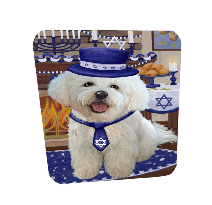 Happy Hanukkah Family Bernese Mountain Dogs Coasters Set of 4 CSTA57606
