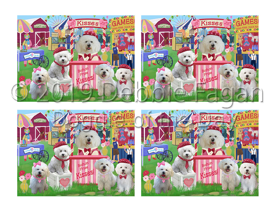 Carnival Kissing Booth Bichon Frise Dogs Placemat