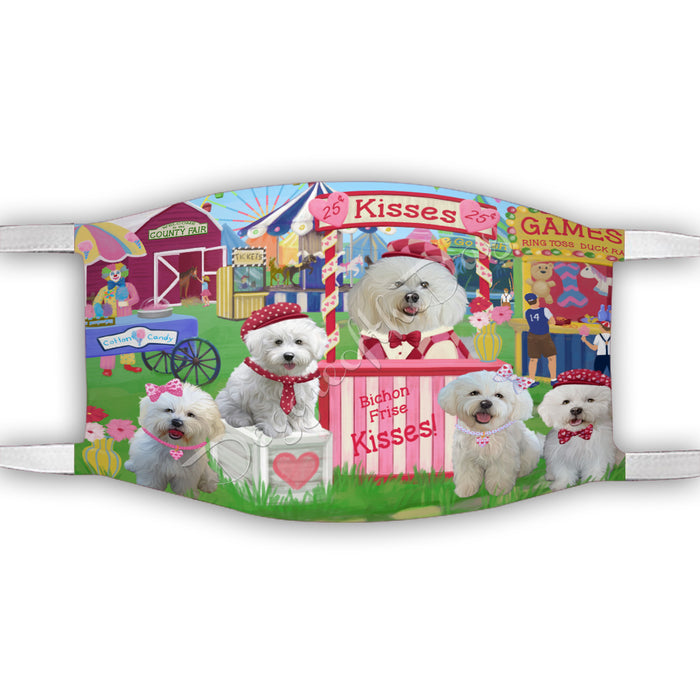 Carnival Kissing Booth Bichon Frise Dogs Face Mask FM48020