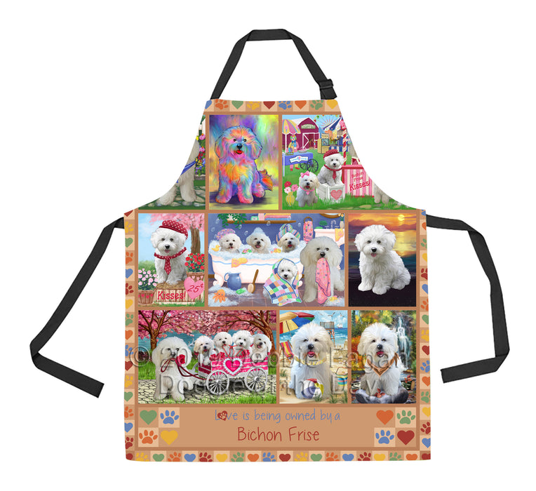 Love is Being Owned Bichon Frise Dog Beige Apron
