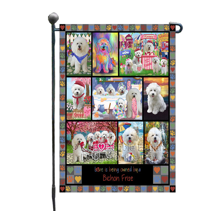 Love is Being Owned Bichon Frise Dog Grey Garden Flag GFLG65388