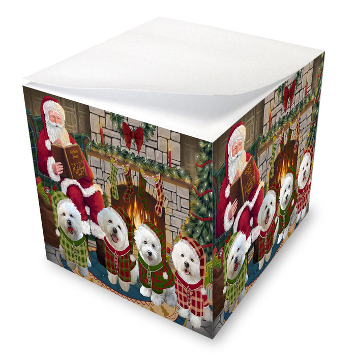 Christmas Cozy Holiday Tails Bichon Frises Dog Note Cube NOC53447