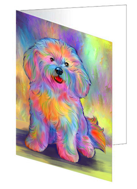 Paradise Wave Bichon Frise Dog Handmade Artwork Assorted Pets Greeting Cards and Note Cards with Envelopes for All Occasions and Holiday Seasons GCD74597
