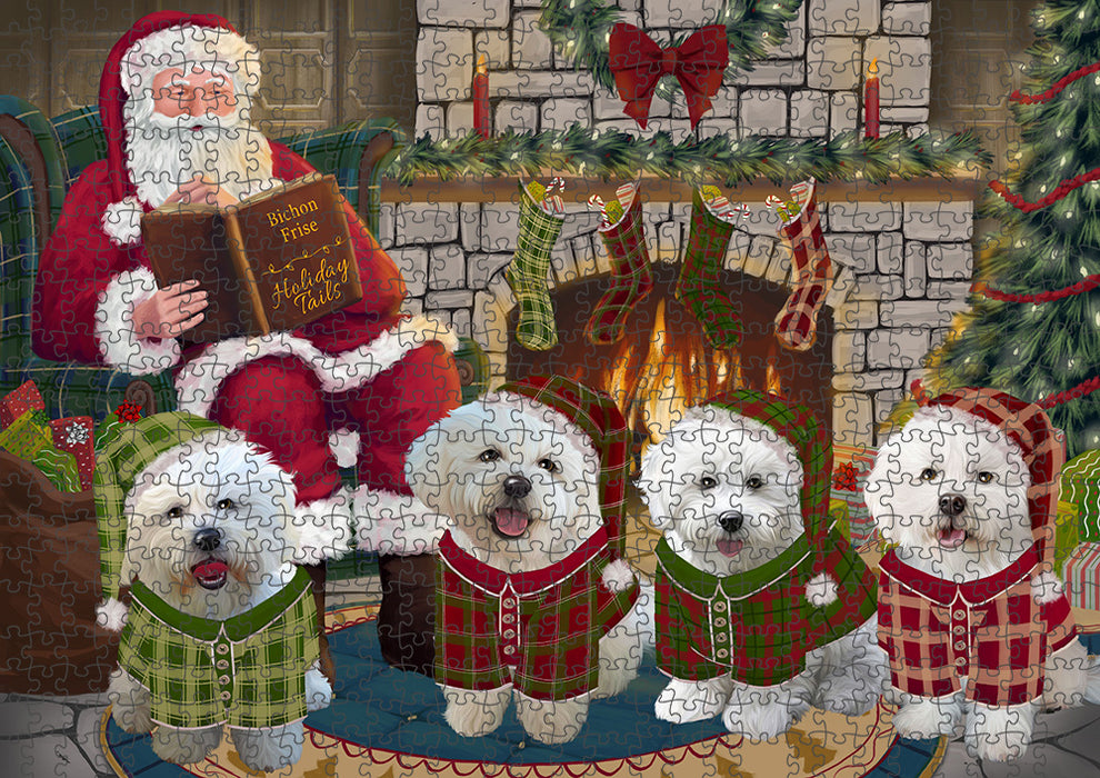 Christmas Cozy Holiday Tails Bichon Frises Dog Puzzle  PUZL88608