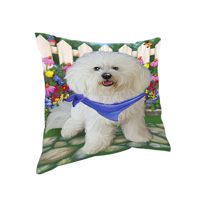 Spring Floral Bichon Frise Dog Pillow PIL55024