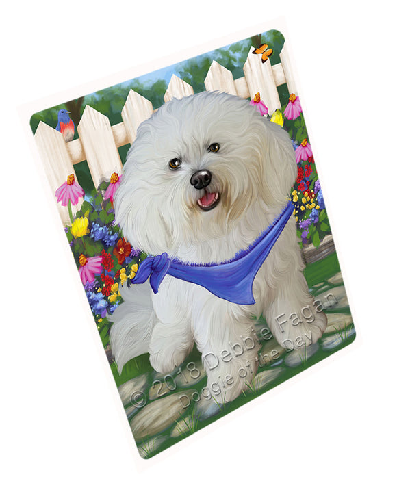 Spring Floral Bernese Mountain Dog Tempered Cutting Board C53241