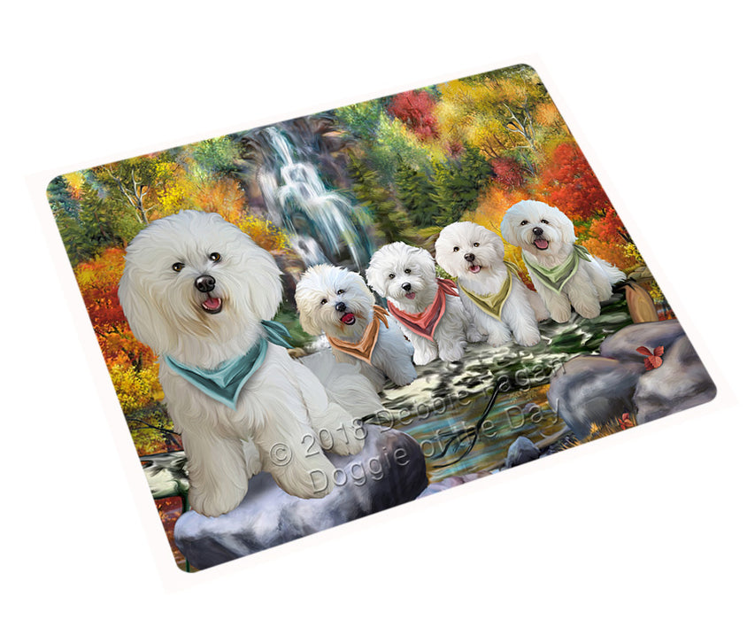 Scenic Waterfall Bernedoodle Dog Tempered Cutting Board C52962