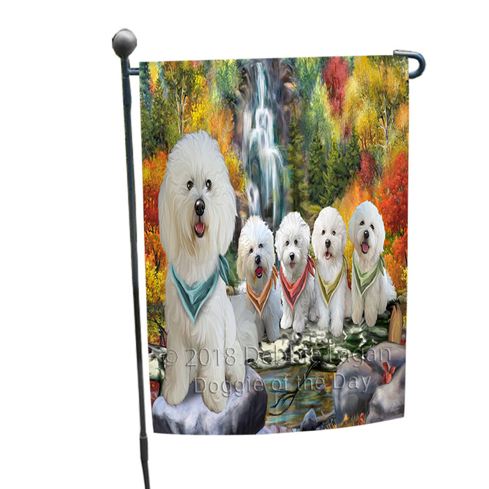 Scenic Waterfall Bichon Frises Dog Garden Flag GFLG49528