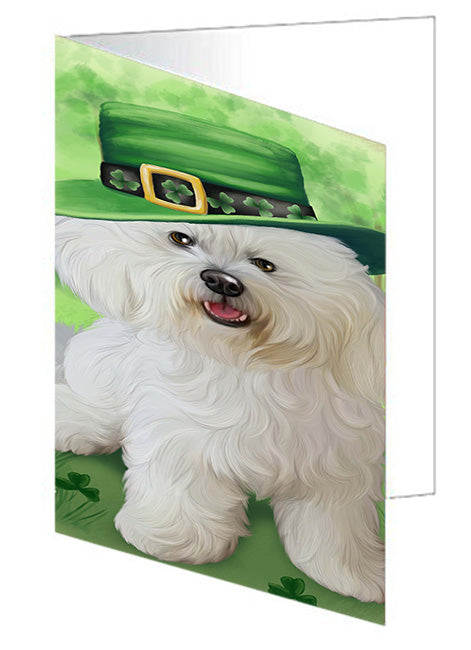 St. Patricks Day Irish Portrait Bichon Frise Dog Handmade Artwork Assorted Pets Greeting Cards and Note Cards with Envelopes for All Occasions and Holiday Seasons GCD52001