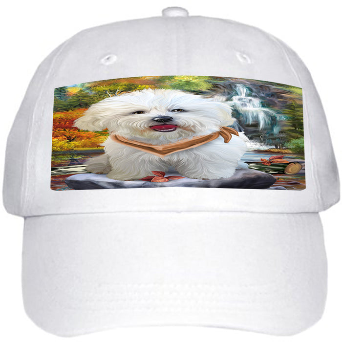 Scenic Waterfall Bichon Frise Dog Ball Hat Cap HAT52833