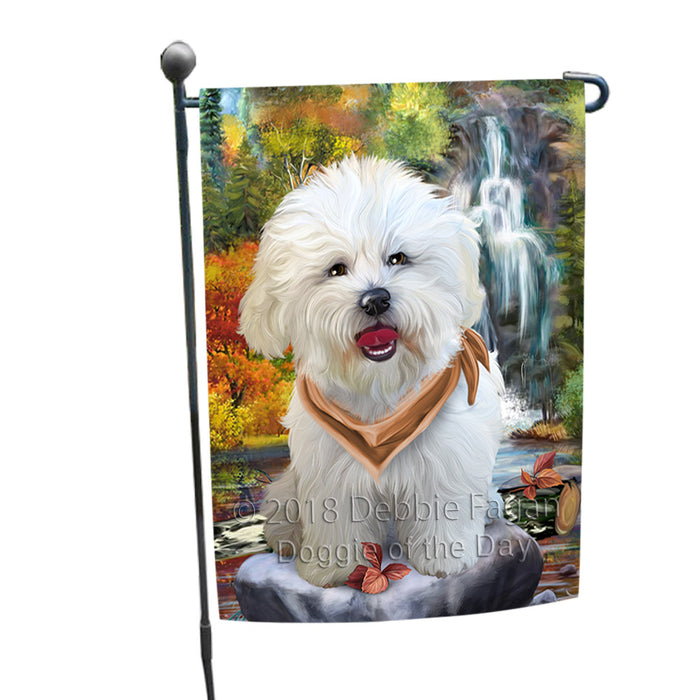 Scenic Waterfall Bichon Frise Dog Garden Flag GFLG49529