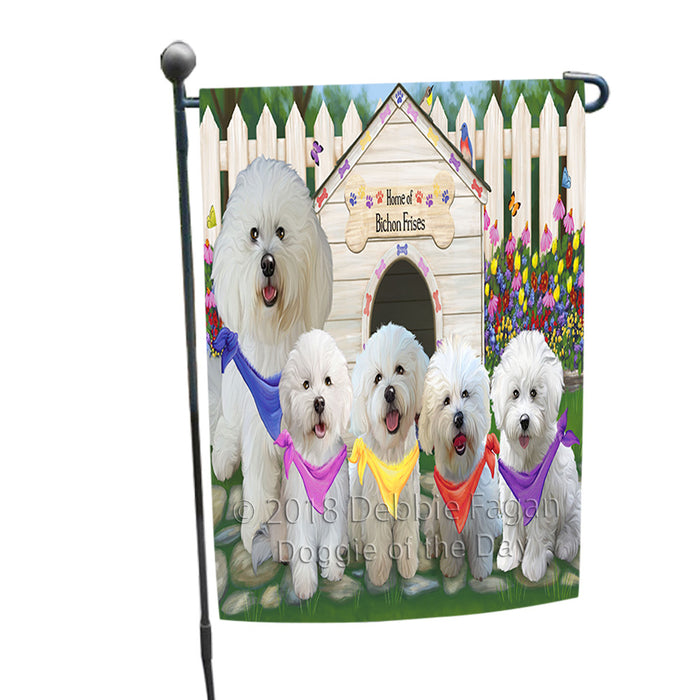 Spring Dog House Bichon Frises Dog Garden Flag GFLG49622