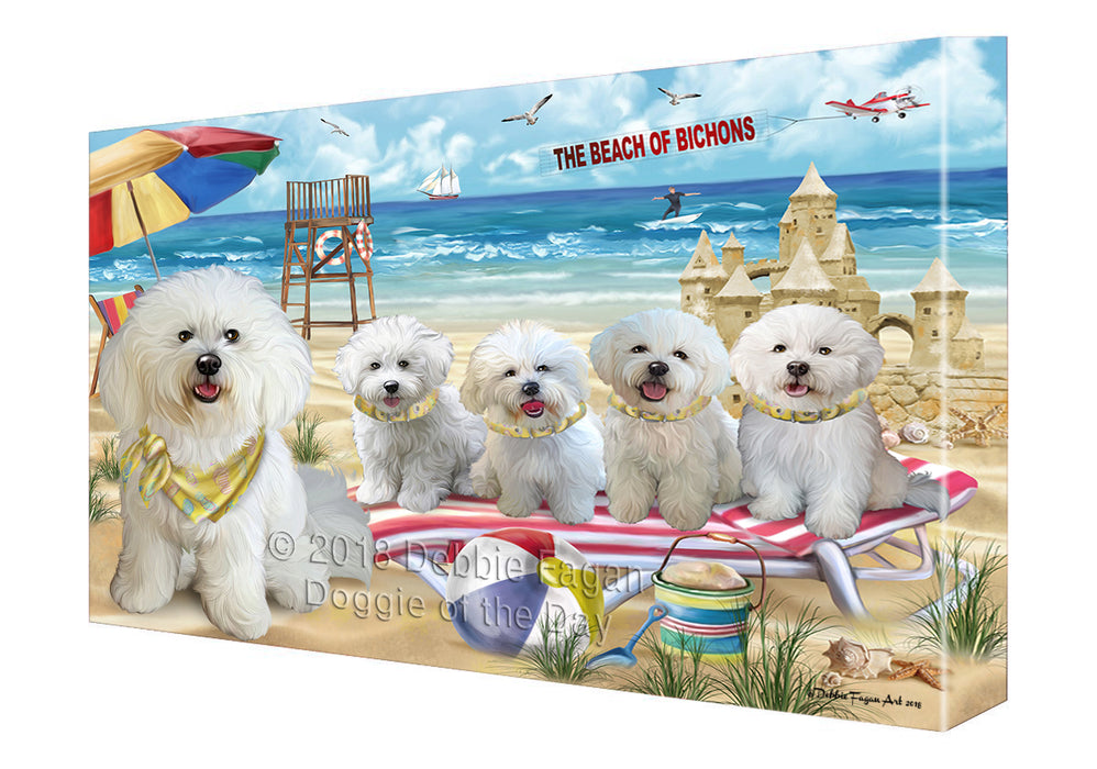 Pet Friendly Beach Bichon Frises Dog Canvas Wall Art CVS52626