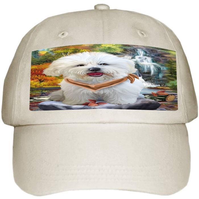 Scenic Waterfall Bichon Frise Dog Ball Hat Cap HAT52833