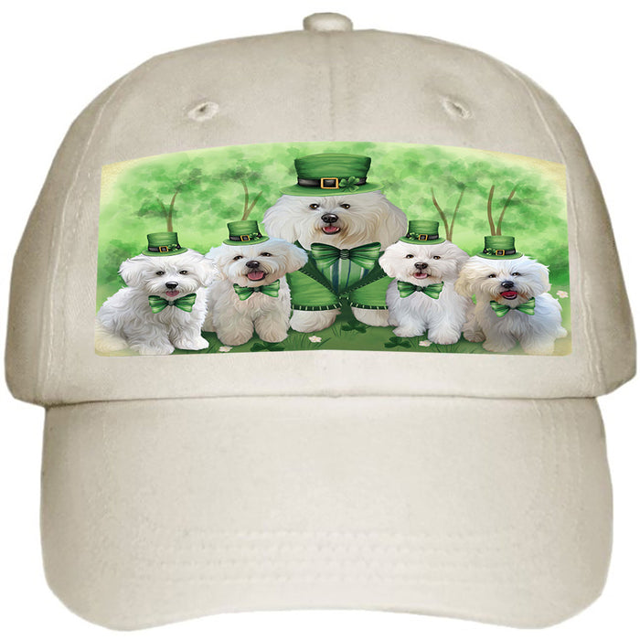 St. Patricks Day Irish Family Portrait Bichon Frises Dog Ball Hat Cap HAT51708