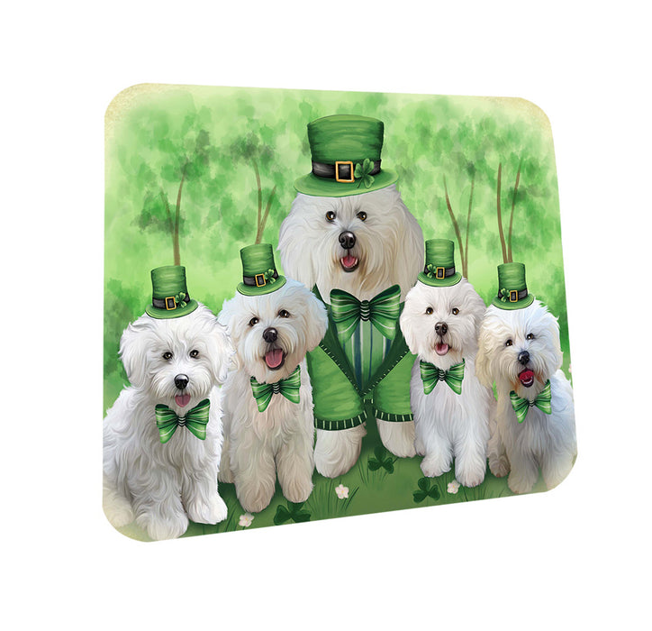 St. Patricks Day Irish Family Portrait Bichon Frises Dog Coasters Set of 4 CST49284