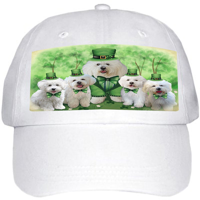 St. Patricks Day Irish Family Portrait Bichon Frises Dog Ball Hat Cap HAT51708