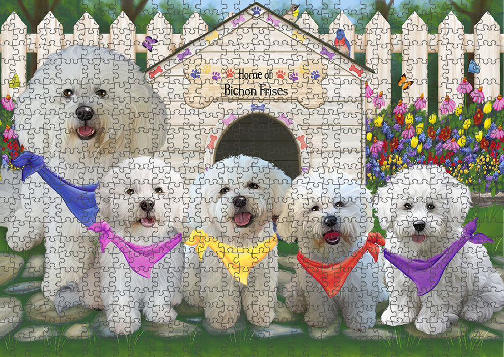 Spring Dog House Bichon Frises Dog Puzzle  PUZL53085