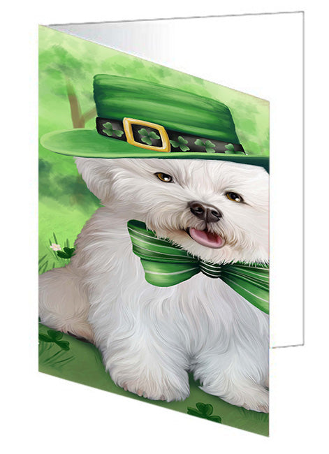 St. Patricks Day Irish Portrait Bichon Frise Dog Handmade Artwork Assorted Pets Greeting Cards and Note Cards with Envelopes for All Occasions and Holiday Seasons GCD52007