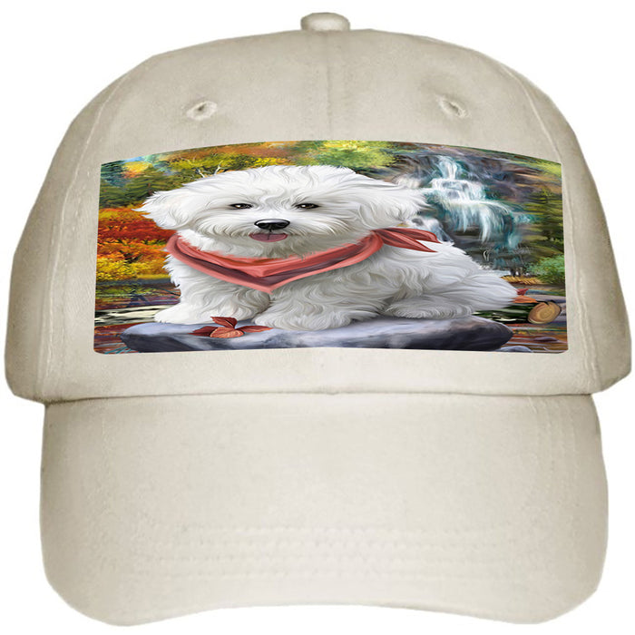 Scenic Waterfall Bichon Frise Dog Ball Hat Cap HAT52836