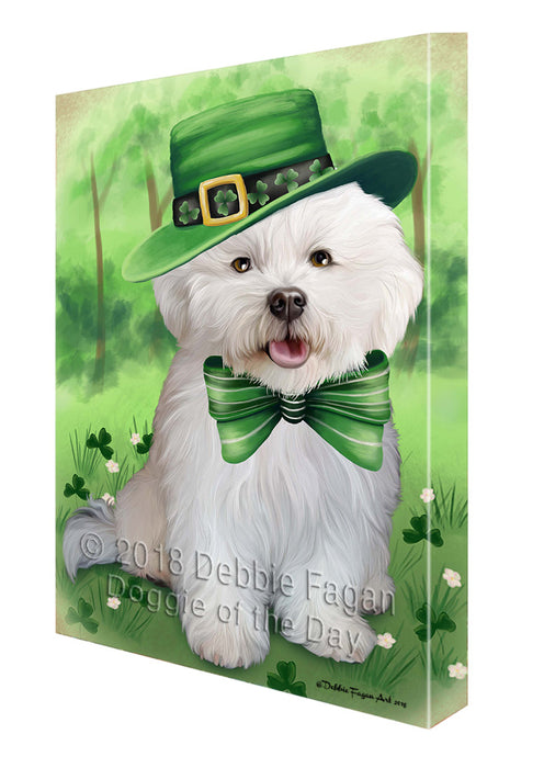 St. Patricks Day Irish Portrait Bichon Frise Dog Canvas Wall Art CVS58827