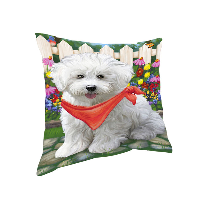 Spring Floral Bichon Frise Dog Pillow PIL55032