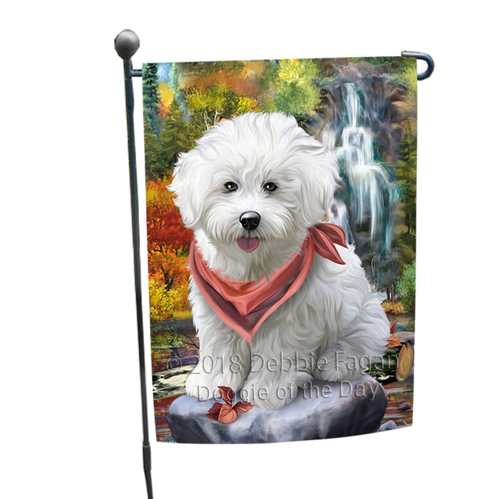 Scenic Waterfall Bichon Frise Dog Garden Flag GFLG49530
