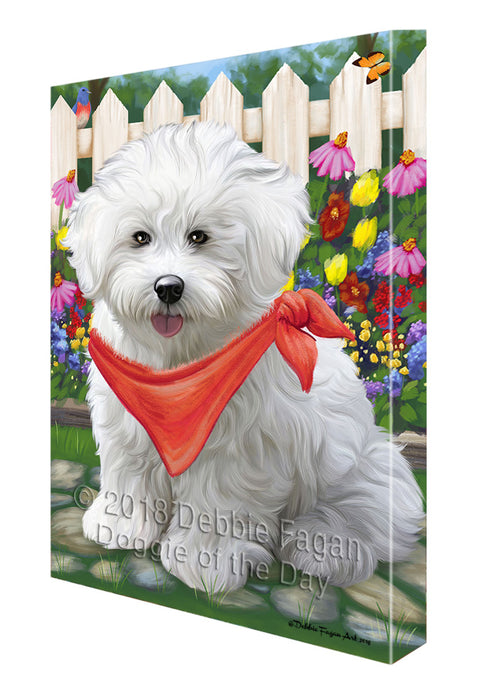 Spring Floral Bichon Frise Dog Canvas Wall Art CVS63898