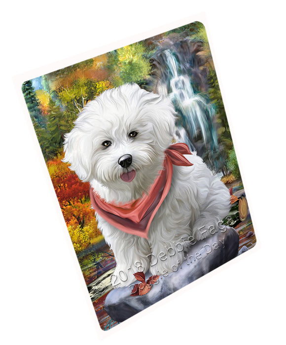 Scenic Waterfall Bichon Frise Dog Tempered Cutting Board C52968