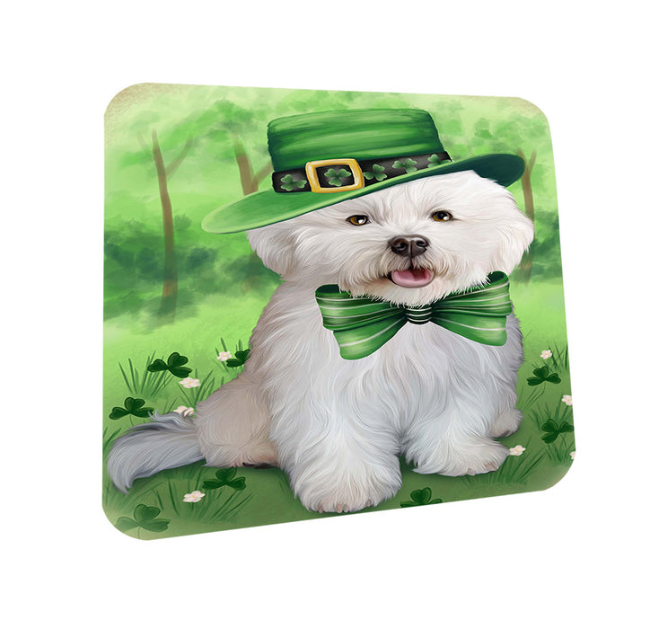 St. Patricks Day Irish Portrait Bichon Frise Dog Coasters Set of 4 CST49285