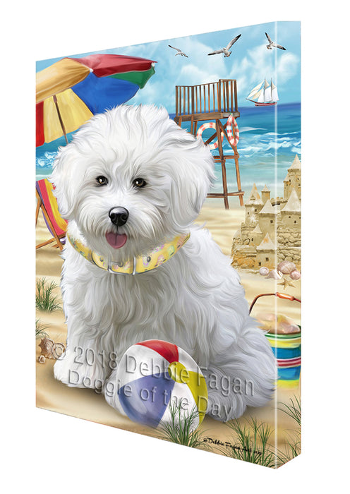 Pet Friendly Beach Bichon Frise Dog Canvas Wall Art CVS52644