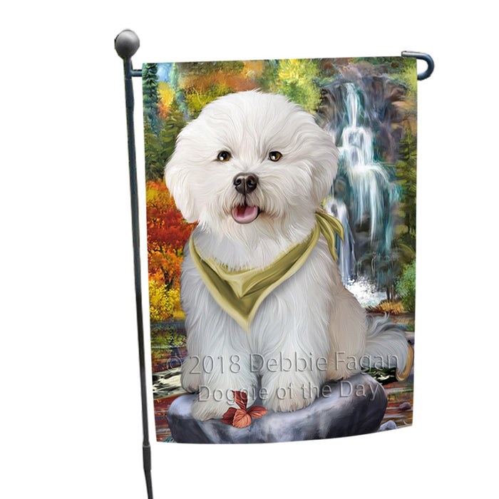 Scenic Waterfall Bichon Frise Dog Garden Flag GFLG49531